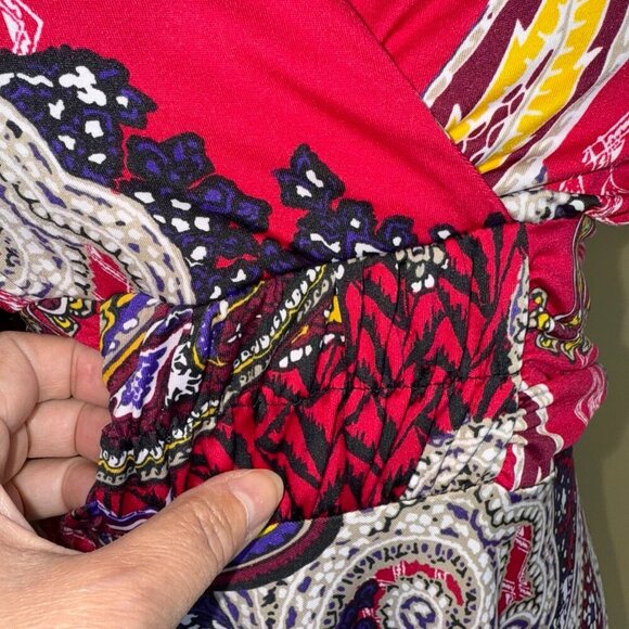 George pink colorful sleeveless summer dress with asymmetrical hem - Picture 8 of 13